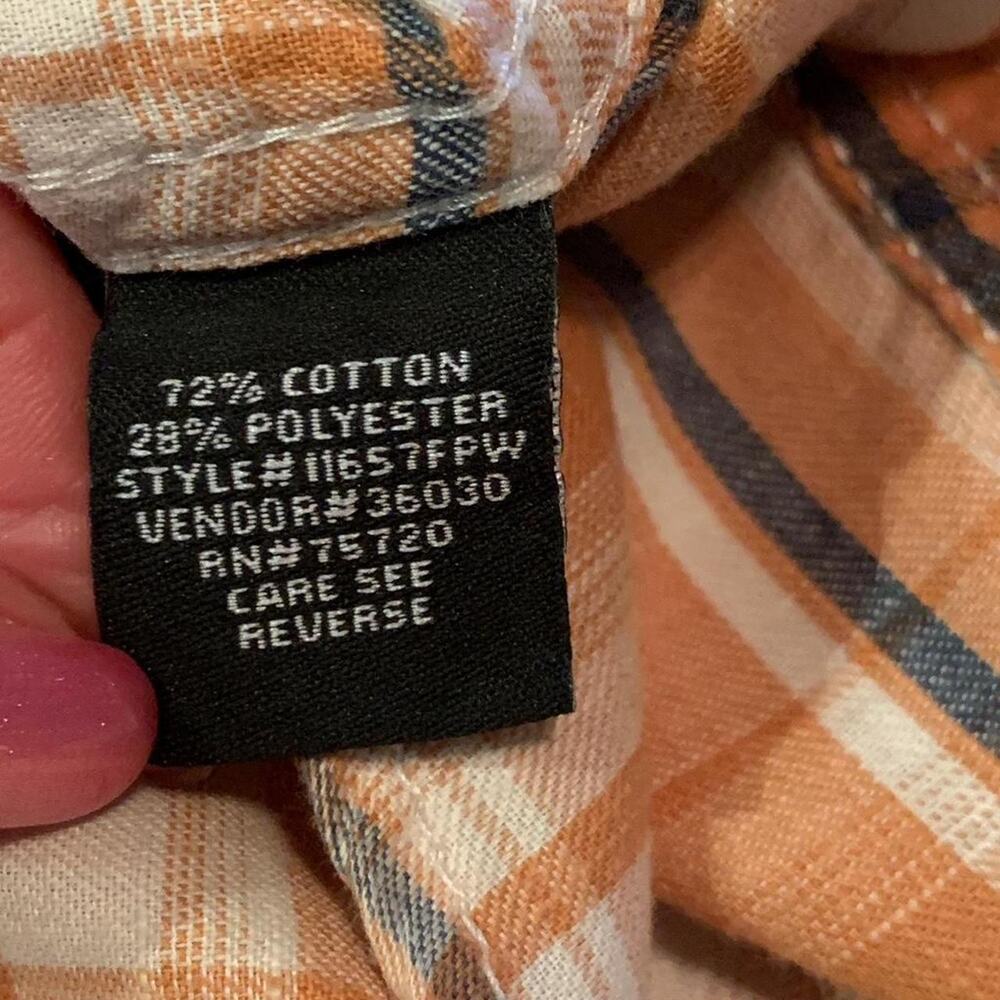 Large bke orange plaid button - Picture 4 of 8